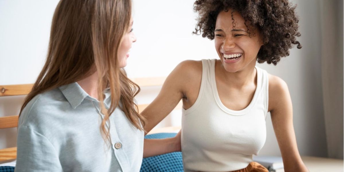 People smiling in therapy