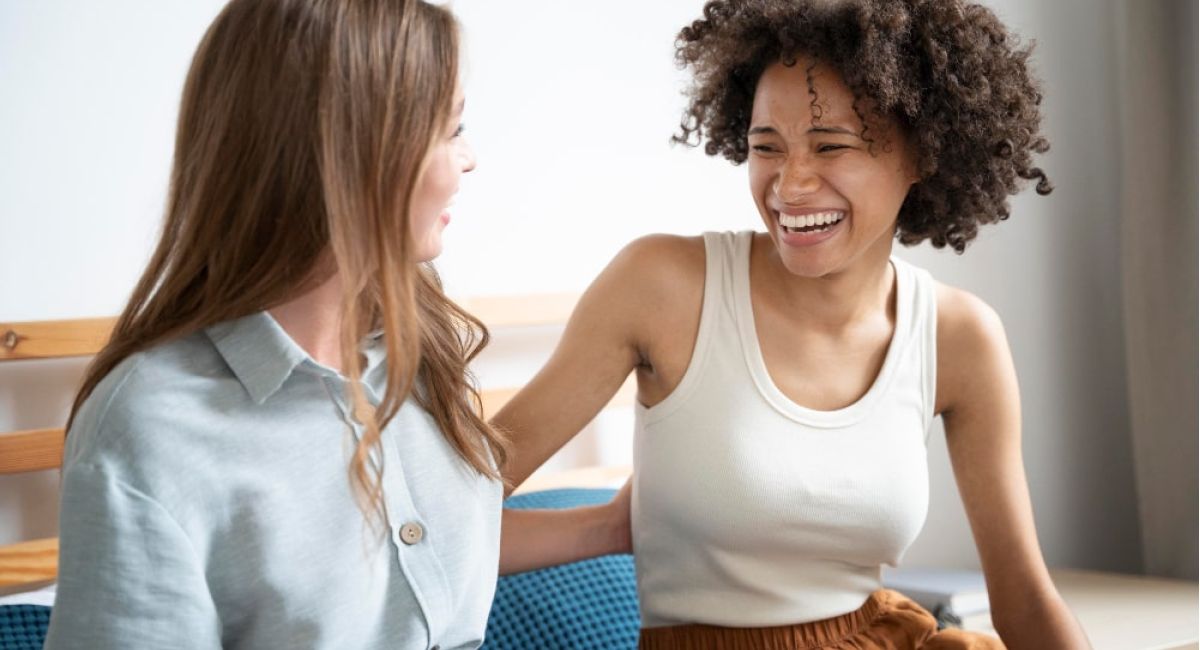 People smiling in therapy